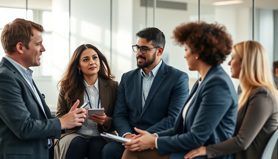 Discussing healthcare access in a modern office setting.