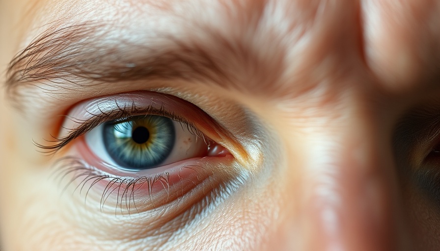 Close-up of eyes highlighting crow's feet and skin detail.