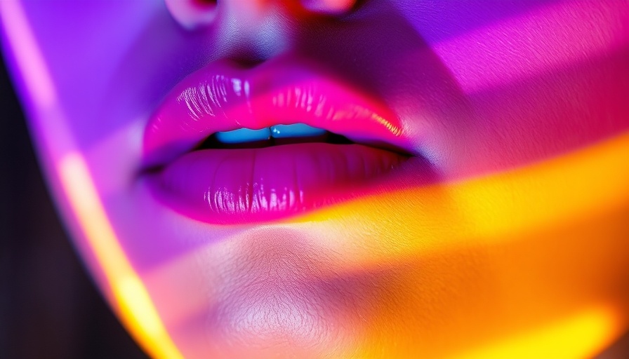 Abstract light projection on lips and cheek, symbolizing biromanticism.