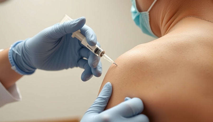 Close-up of vaccine administration amid measles outbreak.