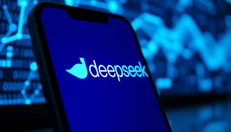 Deepseek logo on smartphone, highlighting AI vulnerabilities.