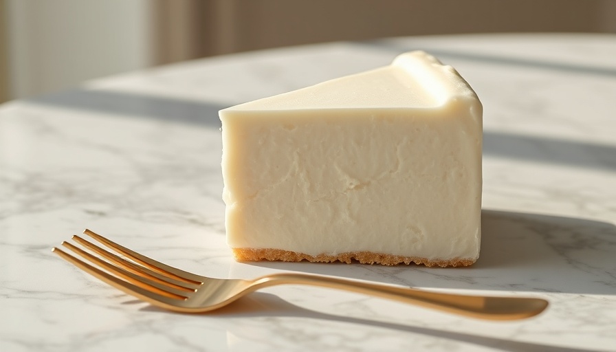 Elegant slice of cake on marble table related to Alzheimer's Risk discussions.