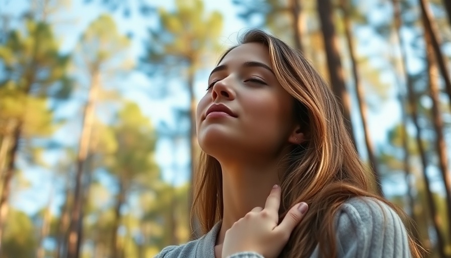 Peaceful woman embracing nature for trauma recovery.