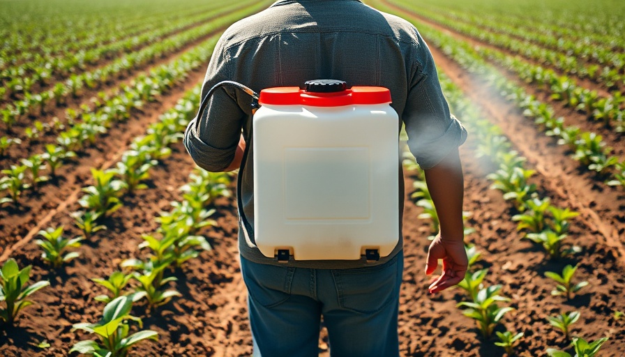 Person using pesticide sprayer on farm field, Cancer Gag Act.