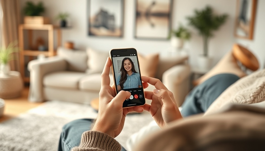 Video call on smartphone in a relaxed setting, representing Amwell military contract success.