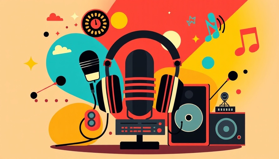Retro audio-themed illustration for HIV Drug Access Medicaid Expansion South
