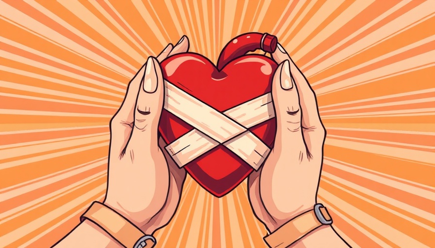 Illustration of hands mending a heart, representing Health Policy Valentines.