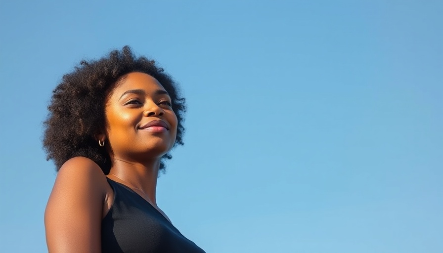 Woman with afro hairstyle smiling, wearing an orange sweater, hope vs mindfulness.