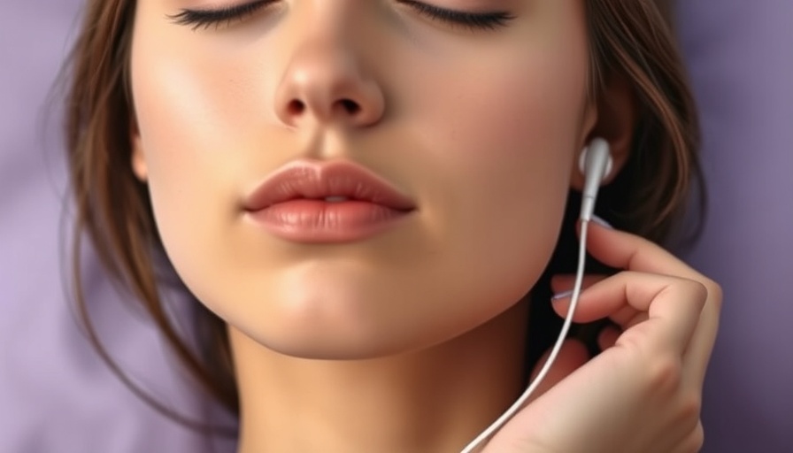 Young woman using Loop earplugs for better sleep against a lavender background.
