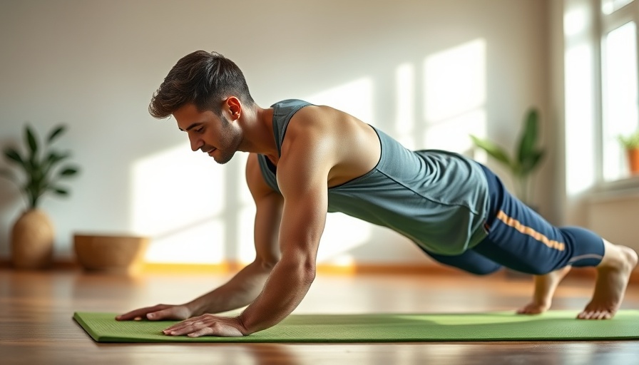 Young man performing a plank exercise, compound vs isolation exercises comparison.
