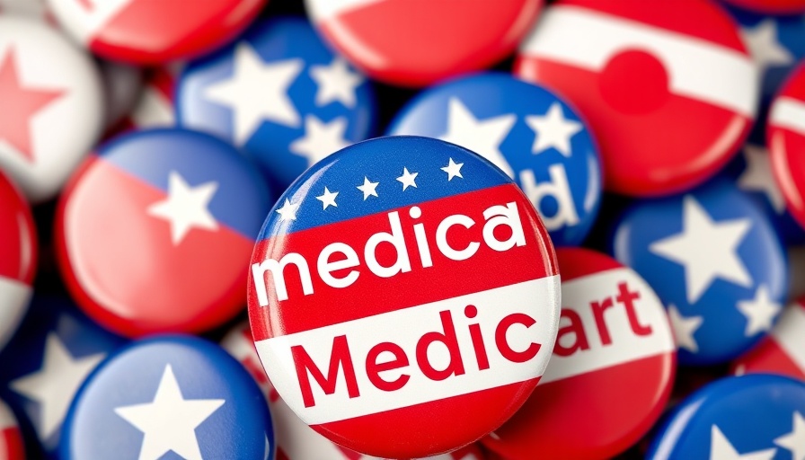 Patriotic Medicaid buttons symbolizing funding cuts.