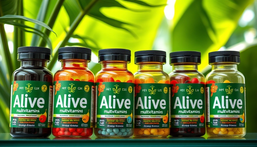 Alive multivitamins with superfood antioxidants, vibrant, green background