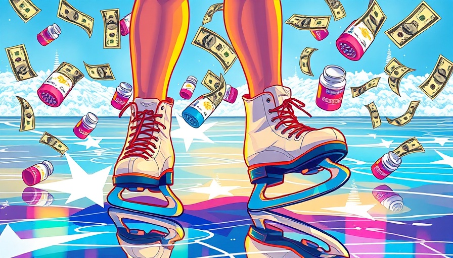 Creative image of money and ice skates representing opioid settlement funds.