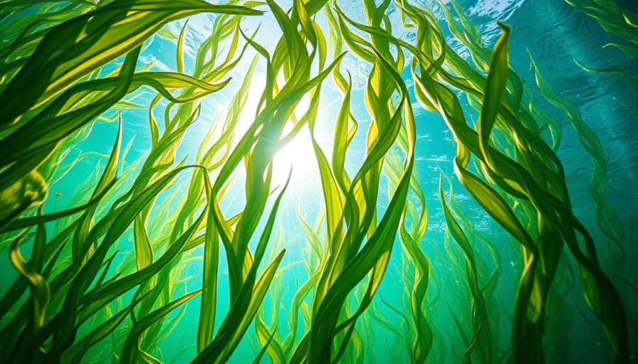 Underwater seaweed swaying, showcasing gut health benefits of seaweed.