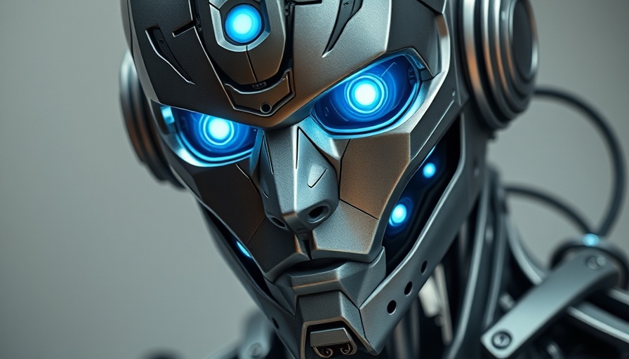 Futuristic robot pondering, showcasing test-time scaling language models.