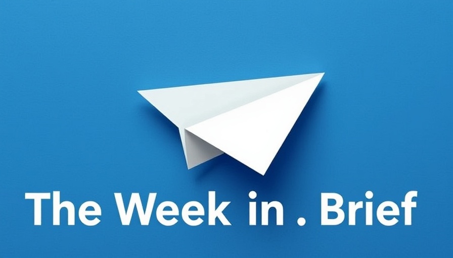 Illustration of a paper plane with 'The Week in Brief' text on blue background.