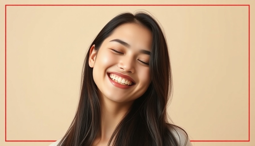 Smiling young woman, illustrating joy and natural skin care benefits.