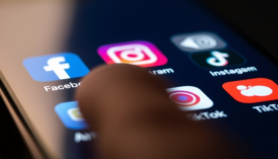 Close-up of social media apps on smartphone screen, vibrant icons.