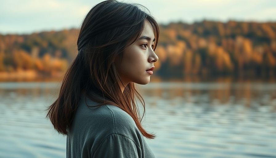Venus Retrograde Effects on Relationships: Young woman reflecting by a lake.