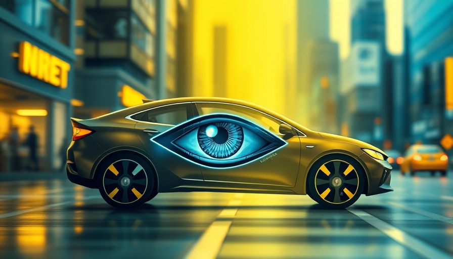 Futuristic concept of BYD's God's Eye self-driving technology in urban setting.