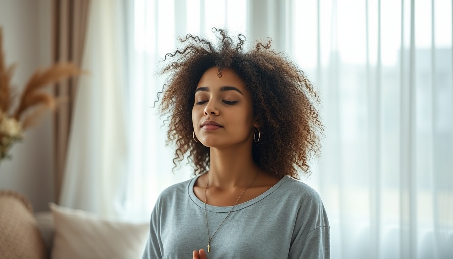 Serene woman meditating indoors, boosting HRV with tranquility.