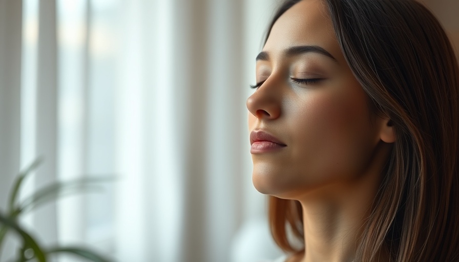 Young woman meditating indoors to boost HRV score.