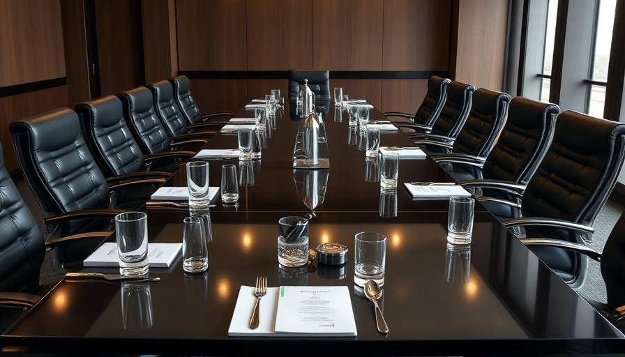 Veradigm board shake up symbolized by an empty boardroom setup.