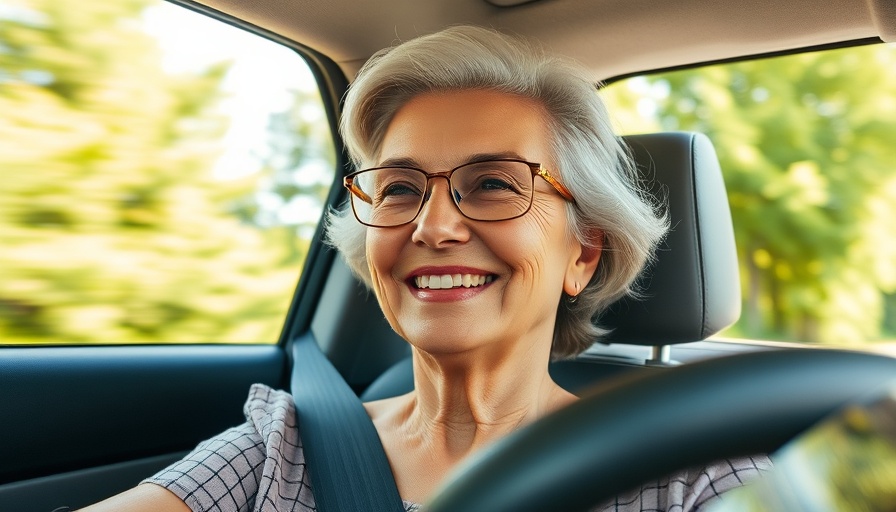 Older woman smiling in a car, heart disease risks women over 50.