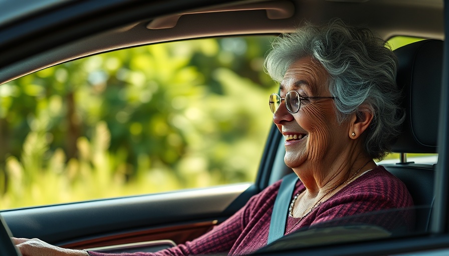 Elderly woman smiling in car, outdoors, Heart Disease Risk in Women Over 50