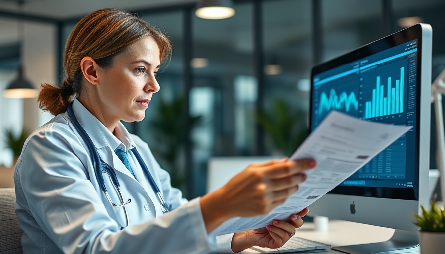 Healthcare professional reviewing data for prior authorization in healthcare.