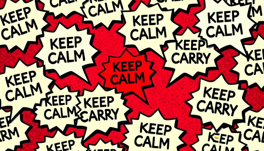 Comic style speech bubbles with 'Keep Calm and Carry On' text.