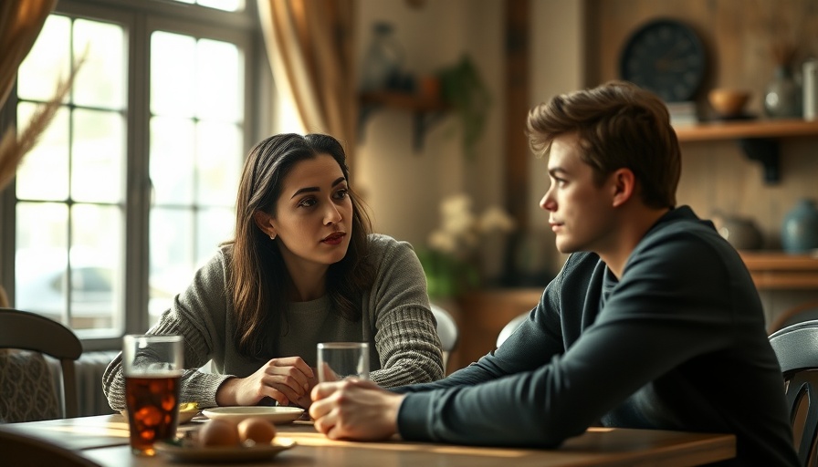 Couple discussing anxious attachment style zodiac signs at a dining table.