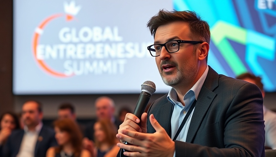 Speaker engaged in conversation at a conference, Sergey Brin RTO AGI Race.