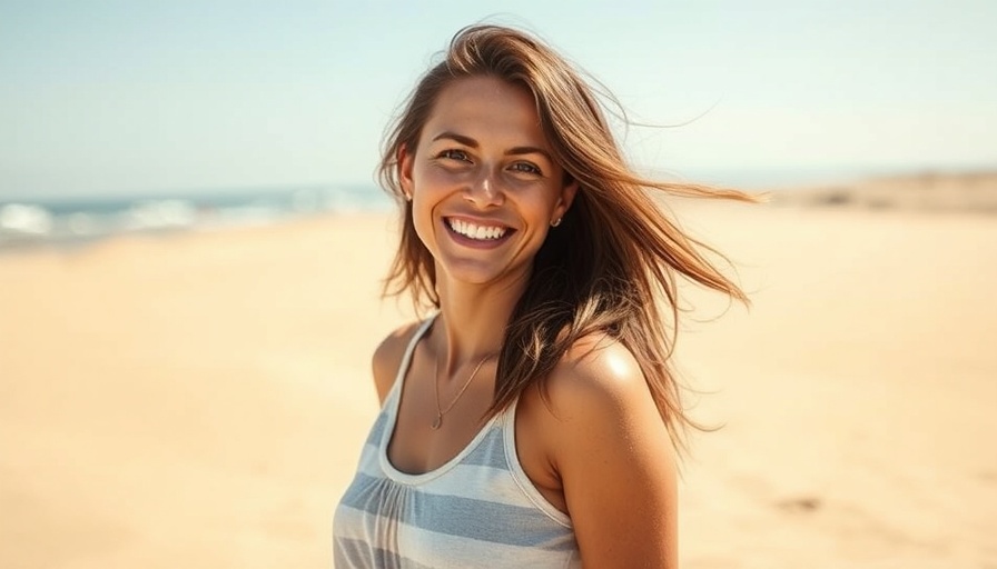 Woman in sunlight on a beach, related to Vitamin D and cognitive decline.
