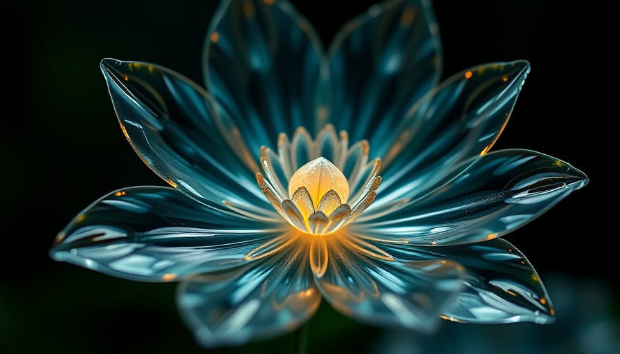 AI-powered infinite canvas showcasing glowing glass flower for creative professionals.