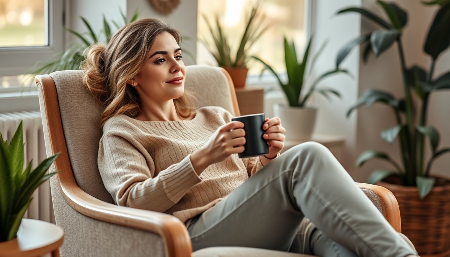 Relaxed woman enjoying a drink, highlighting benefits of daily probiotics.