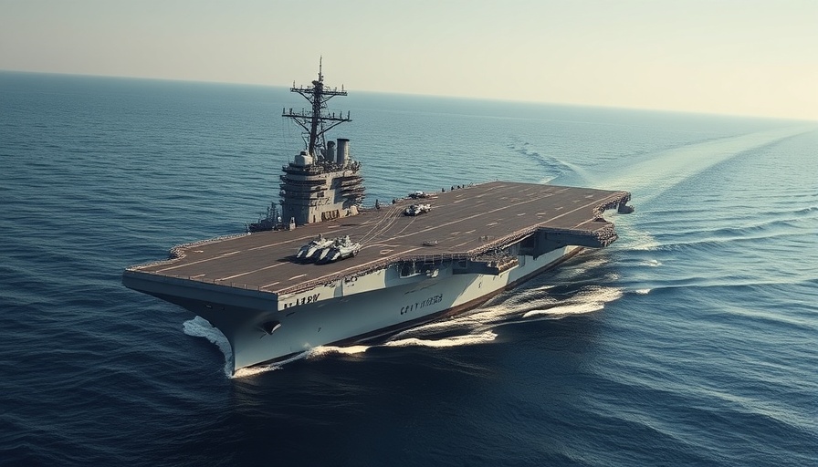 U.S. aircraft carrier sailing, representing potential NATO exit.