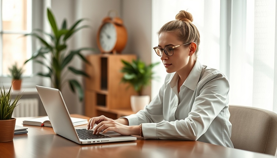 Person handling digital stress management tasks on a laptop.