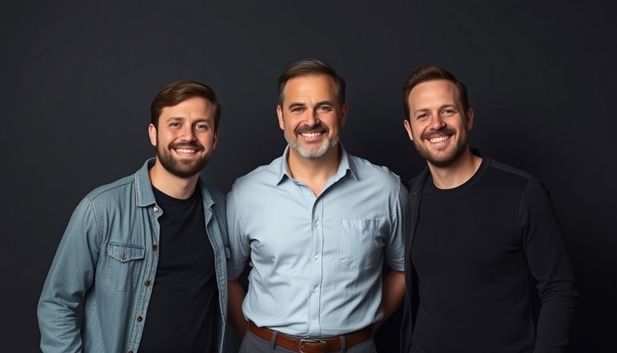 Group of men smiling in casual attire, sodium-ion solar storage team.