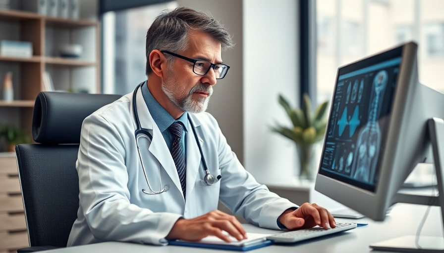 Médicos extranjeros en EE.UU., doctor examining images on computer.
