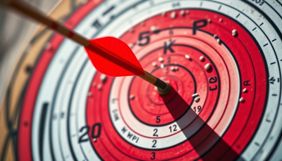 Arrow hitting bullseye symbolizing precise accuracy with vibrant colors.