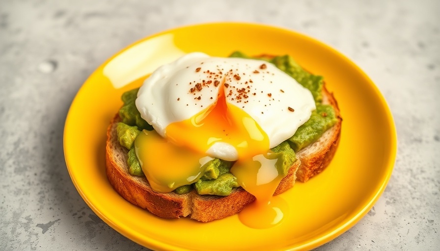 Protein-rich breakfast with poached egg and avocado toast for skin health.