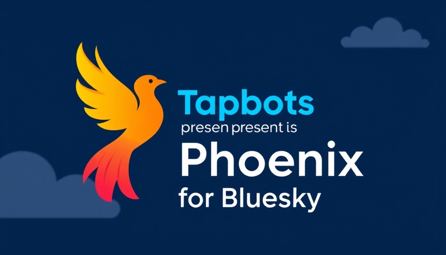 Bluesky app Phoenix branding with bird icon and dark background.