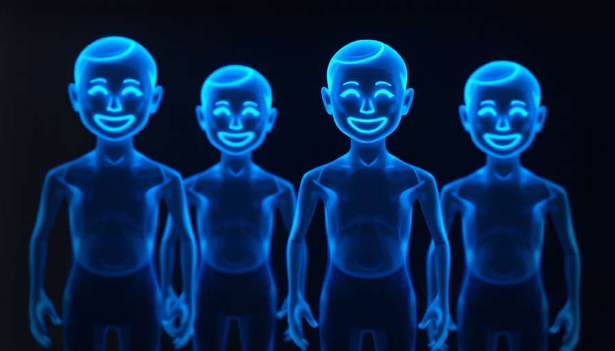 Digital holographic figures illustrating chatbot behavior likability.
