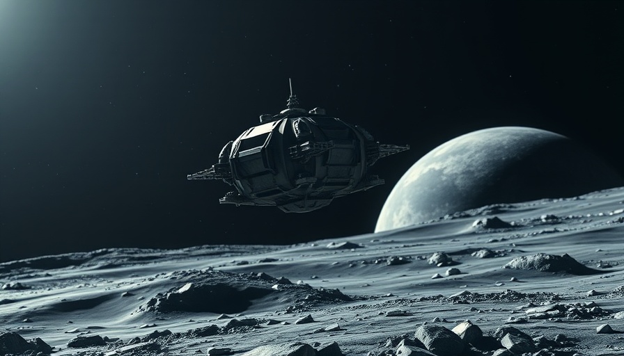 Intuitive Machines lunar lander near the moon's surface in space.