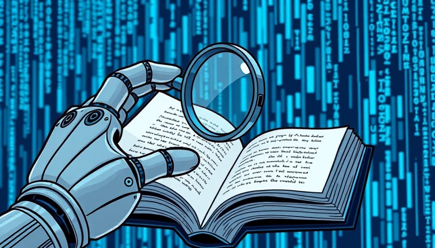 Futuristic robotic hand inspecting a book in digital space, Mistral OCR API