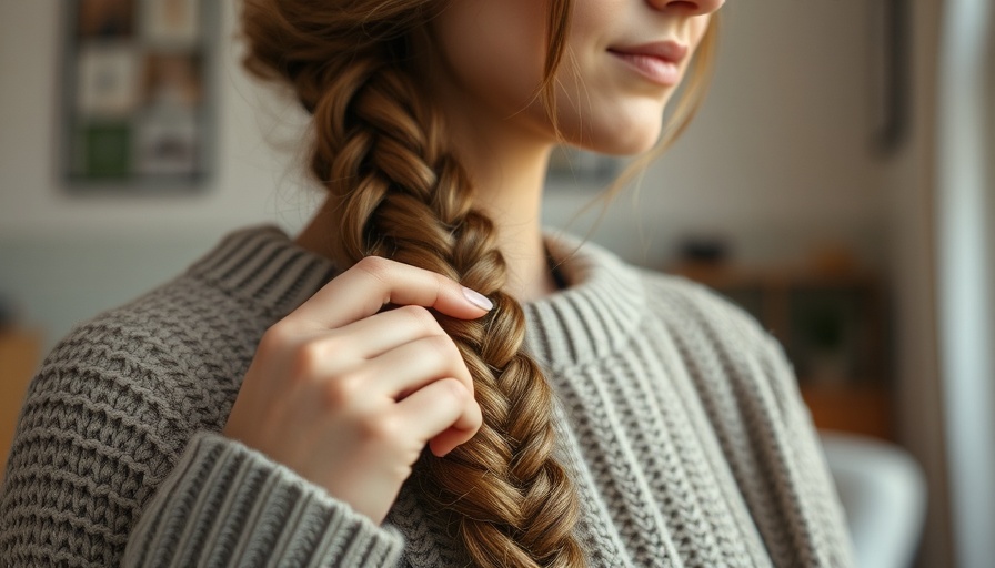 Woman with long braided hair holding her braid, Vitamin C for Hair Growth.