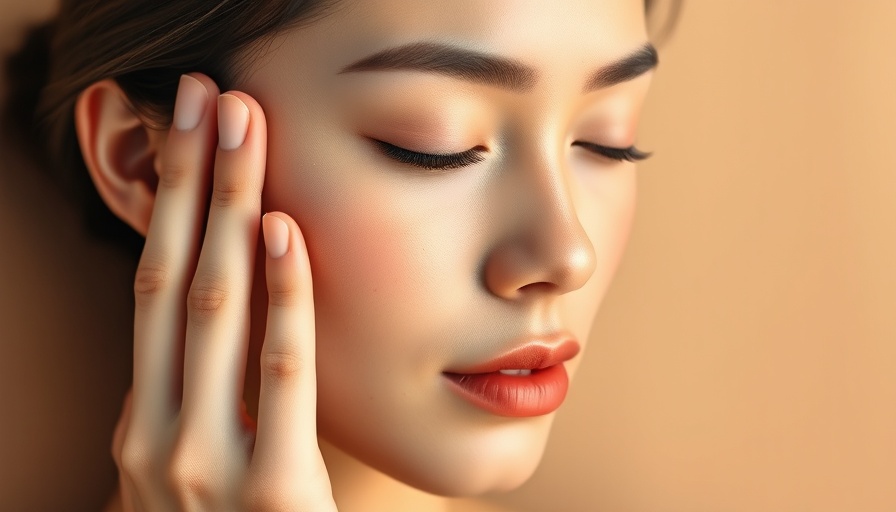 Young woman achieving glowing skin with gentle face massage.