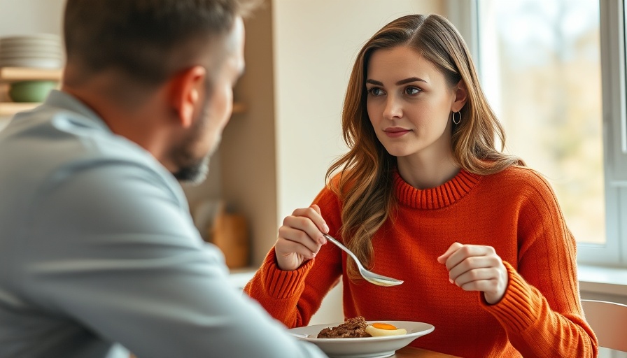 Two people having breakfast in a bright kitchen, Women More Likely To Experience Bloating.