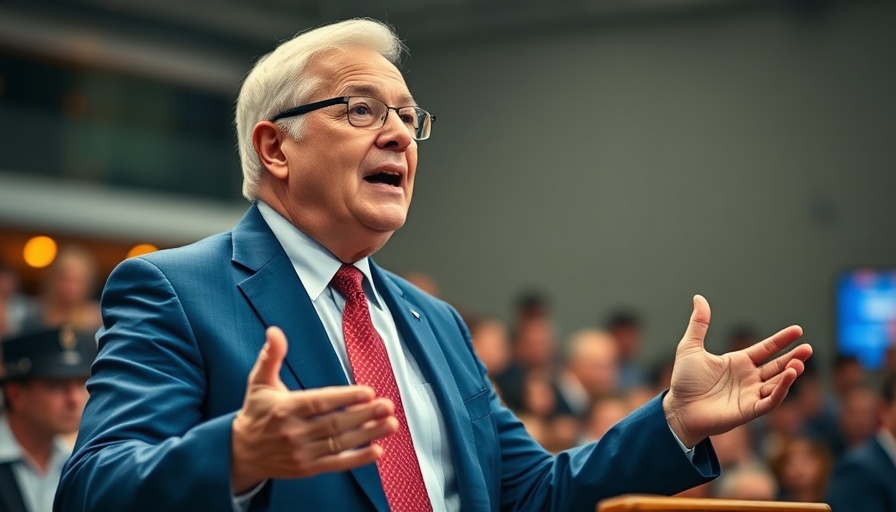 Older man speaking passionately at event, Perkins Coie Election Meddling.